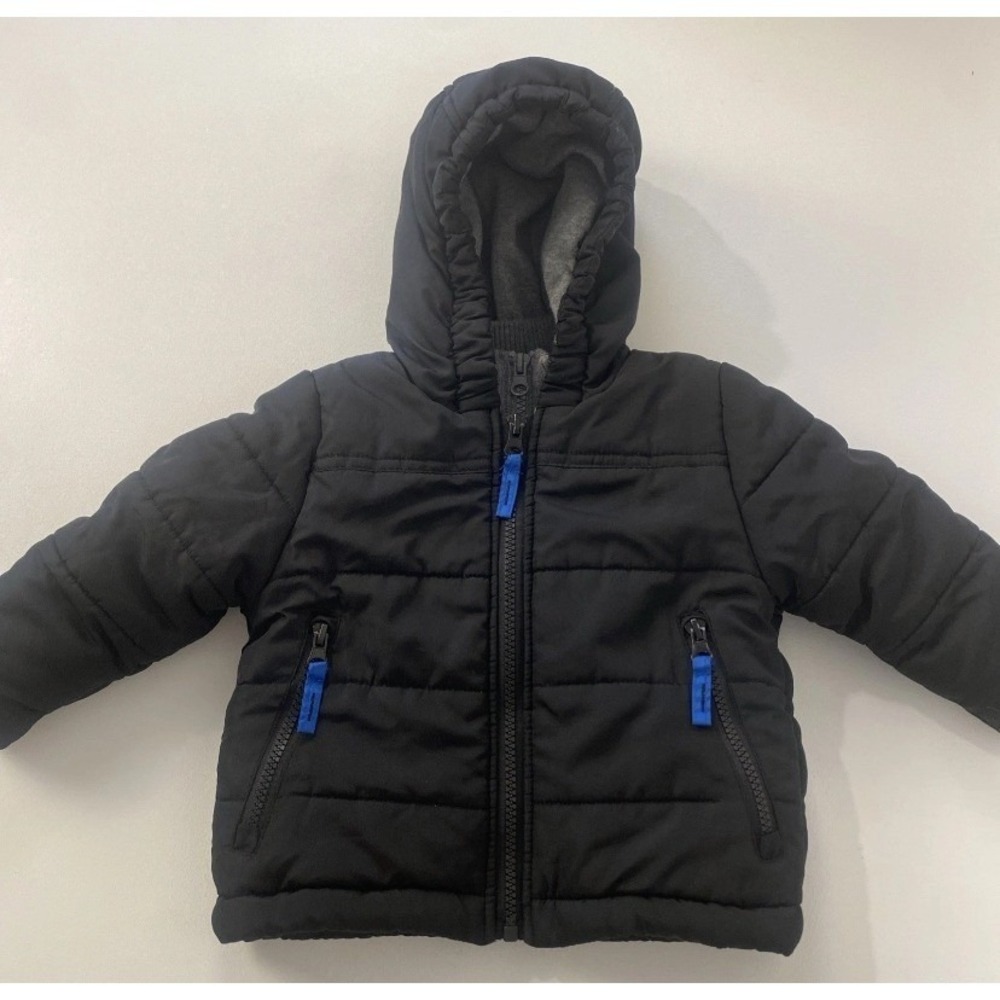 Rothschild Puffer Jacket Kids Black Blue Double Zip Hooded Winter Coat 18/24‎ Mo - Picture 9 of 10